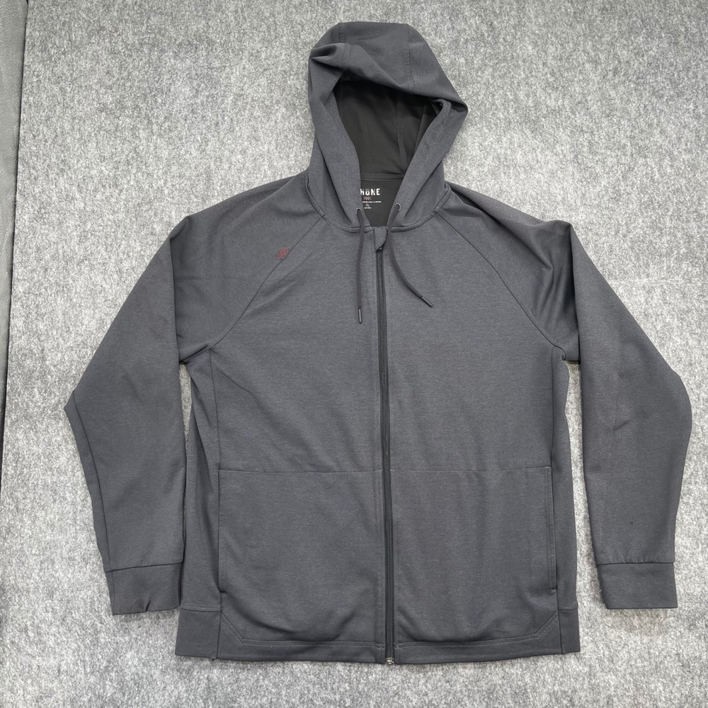 Rhone Spar Hoodie Mens Extra Large Gray Full Zip Raglan Athletic
